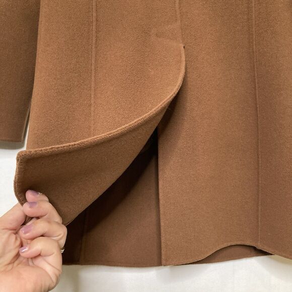Sutton Studio Petite Camel Coat Womens Size 2P Cashmere Blend Classic Tan Pocket - Picture 5 of 13